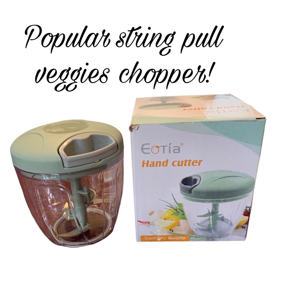 Vegetable chopper String pull vegetables slicer new 500ml garlic chopper Green